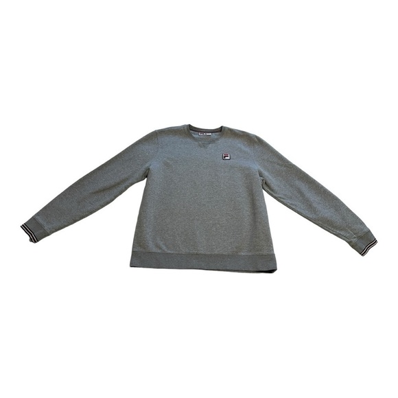 FILA Crewneck Sweat Shirt Long Sleeve Grey - Size Large - Picture 2 of 10